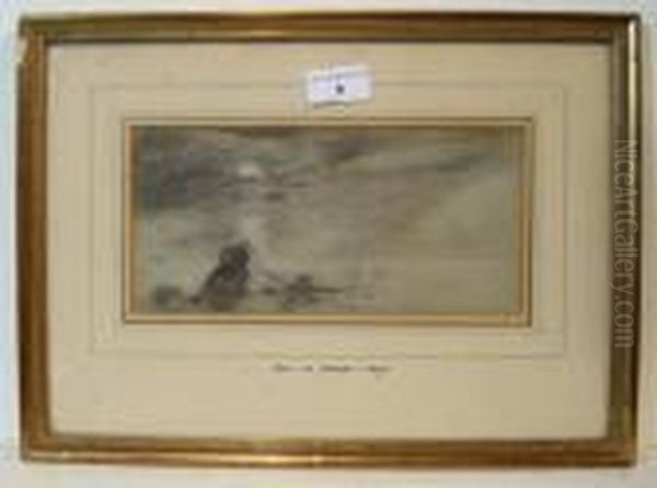 Seashore Sketch Oil Painting by Henry Bright