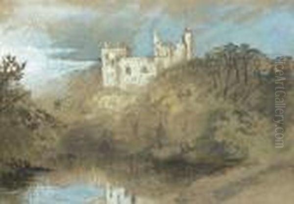 Doone Castle Oil Painting by Henry Bright