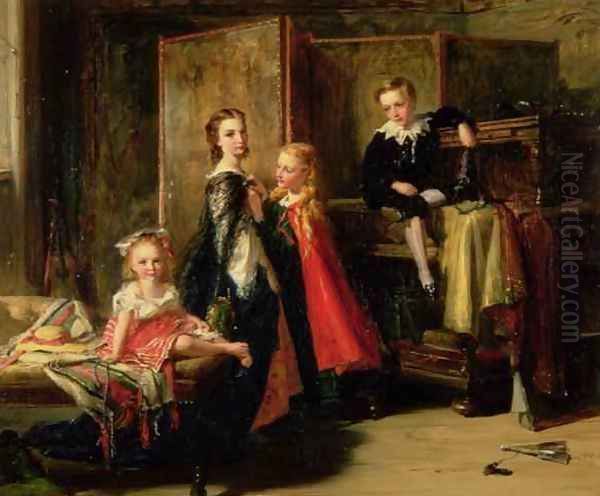 Dressing for the Charade The Children of Patrick Allan Fraser Oil Painting by Robert Herdman