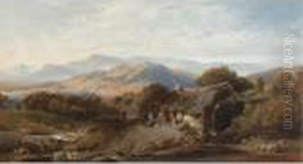 Highland Croft Oil Painting by Henry Bright