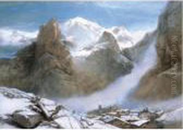 A View Of Mont Blanc Oil Painting by Henry Bright