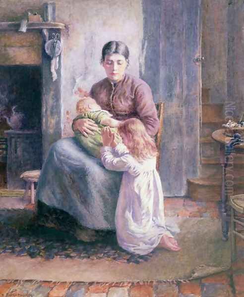 Bed Time Oil Painting by A. Foord Hughes