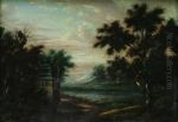 A Wooded River Landscape Oil Painting by Paul Bril