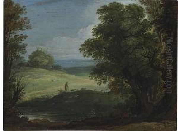 A Landscape With Shepherds And Their Flocks Oil Painting by Paul Bril