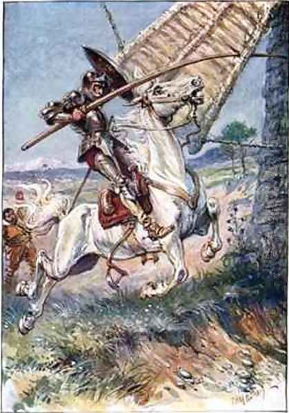 And running his lance into the sail Oil Painting by Paul Hardy