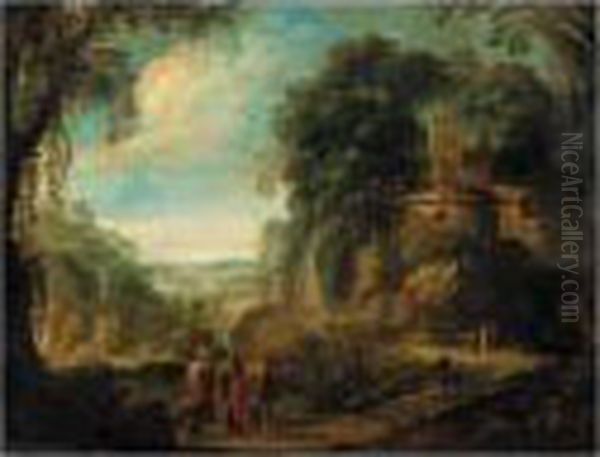 Landscape With Christ On The Road To Emmaus Oil Painting by Paul Bril