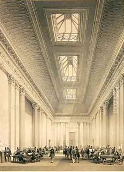 Interior of the Hall of Commerce Threadneedle Street London Oil Painting by George Hawkins