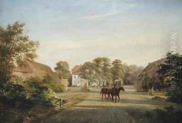 Gut Grabau near Oldesloe Oil Painting by Johann Georg Haeselich