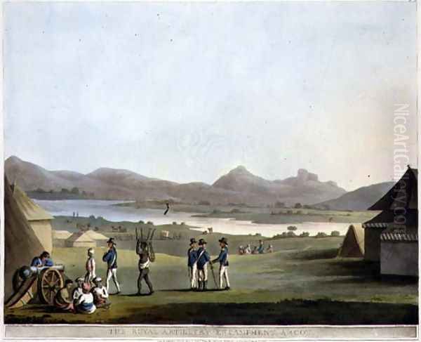 The Royal Artillery Encampment Arcot Oil Painting by Hunter, Lieutenant James