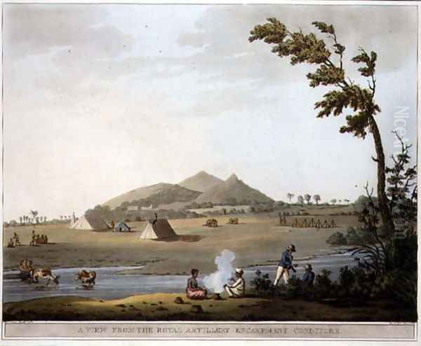 A View from the Royal Artillery Encampment Conditore Oil Painting by Hunter, Lieutenant James