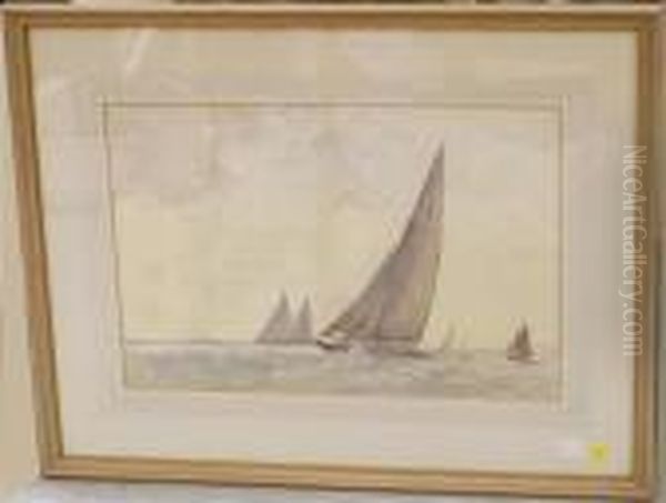 Sailboats Oil Painting by Arthur John Trevor Briscoe