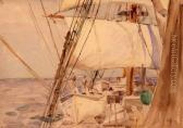 In The Atlantic Oil Painting by Arthur John Trevor Briscoe