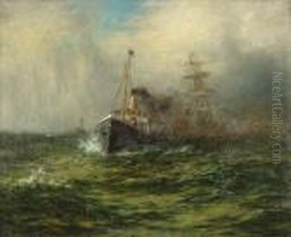 Mouth Of The Mersey Oil Painting by Arthur John Trevor Briscoe