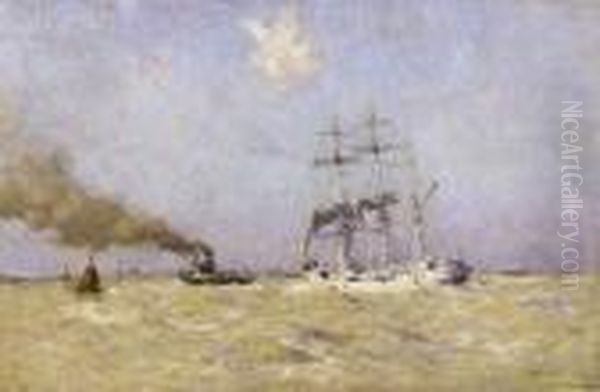 Marine, Circa 1900 Oil Painting by Arthur John Trevor Briscoe