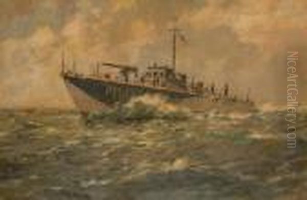 On Patrol. Oil Painting by Arthur John Trevor Briscoe