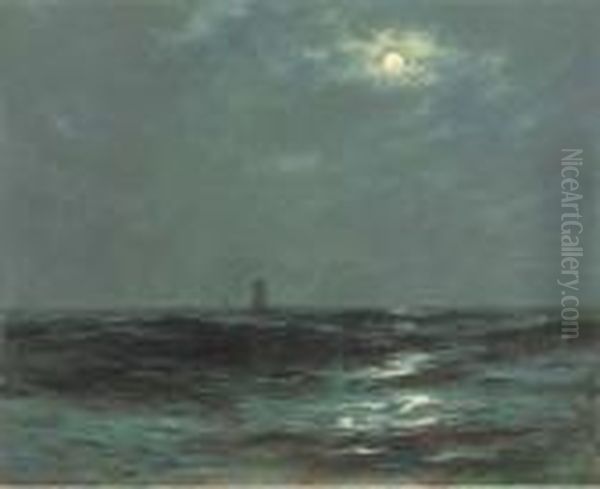 Moonlight At Sea Oil Painting by Arthur John Trevor Briscoe