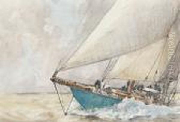 The J-class Yacht 'astra' Oil Painting by Arthur John Trevor Briscoe