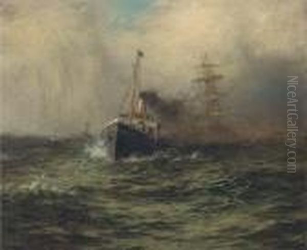 The Mouth Of The Mersey Oil Painting by Arthur John Trevor Briscoe