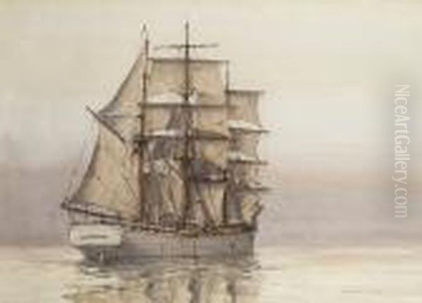 A Baltic Trader Oil Painting by Arthur John Trevor Briscoe