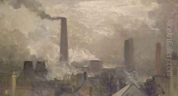 Wood Lane Power Station Oil Painting by Charles Holmes