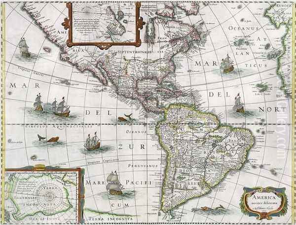 Map of the Americas Oil Painting by Henricus Hondius