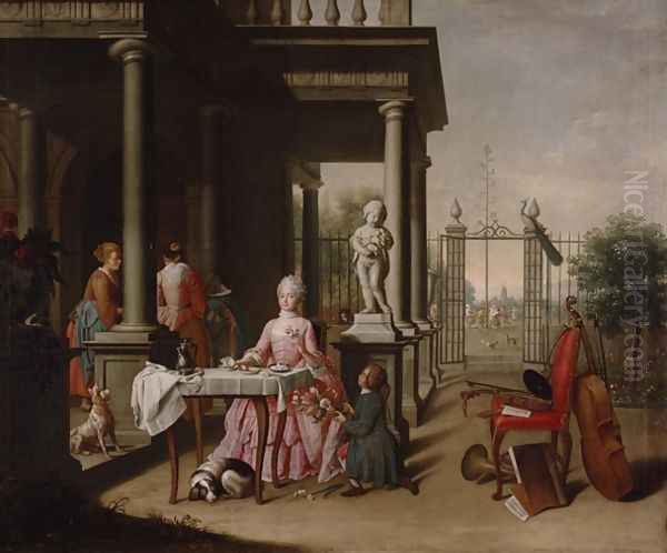 The Lunch of Joan of Lasande Oil Painting by Peter Jacob Horemans