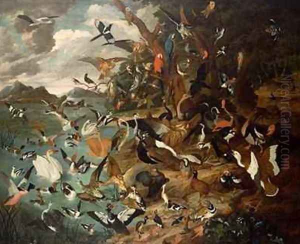 The Parliament of Birds Oil Painting by Carl Wilhelm de Hamilton