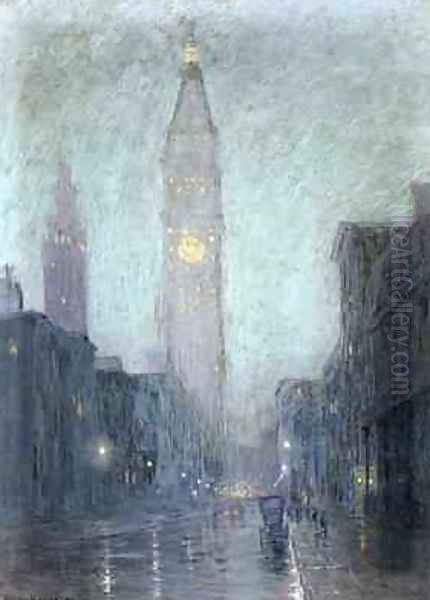 Madison Avenue at Twilight Oil Painting by Lowell Birge Harrison