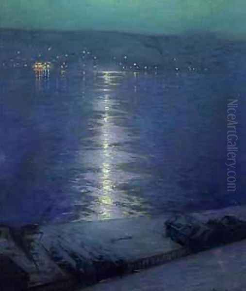 Moonlight on the River Oil Painting by Lowell Birge Harrison