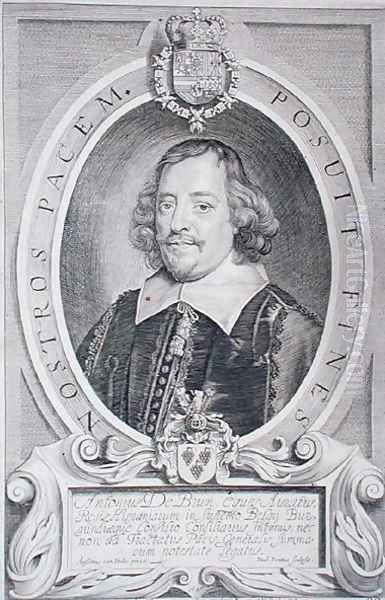 Dr Antoine de Brun 1599-1654 Oil Painting by Anselmus van Hulle