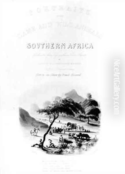 Titlepage of Portraits or the Game and Wild Animals of Southern Africa Oil Painting by William Cornwallis Harris