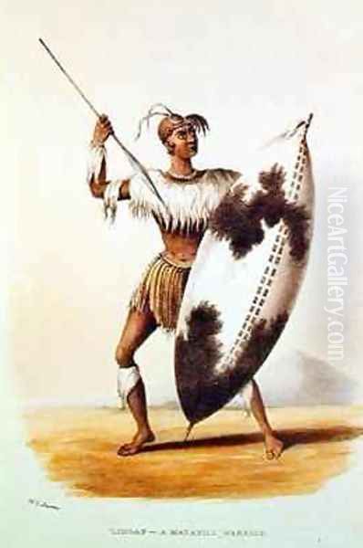 Lingap a Matabili Warrior Oil Painting by William Cornwallis Harris