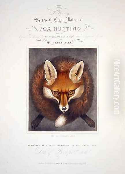 Title Page from A Series of Eight Plates of Fox Hunting Oil Painting by Walter Parry Hodges