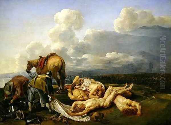 The Aftermath of Battle Oil Painting by Jan van den Hecke