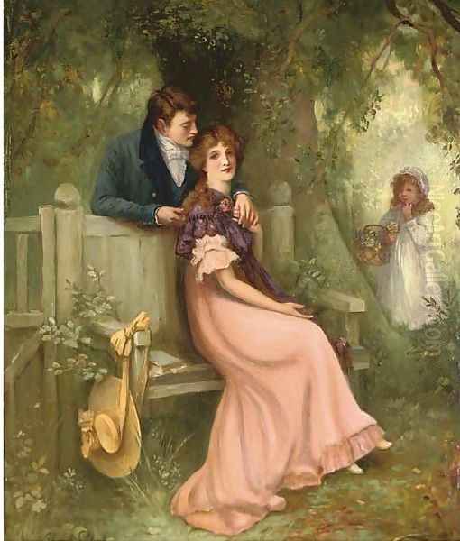 An interrupted assignation Oil Painting by Captain Edward Henry Handley-Read