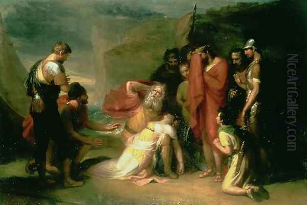 Lear and Cordelia Oil Painting by Henry Howard