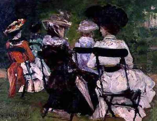 In the Park Oil Painting by J. Edward Homerville Hague