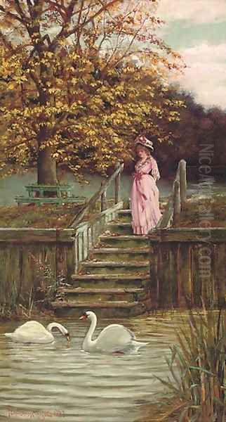 A quiet moment Oil Painting by J. Edward Homerville Hague