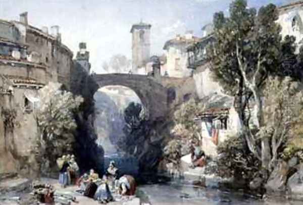 Ivrea Val dAosta Oil Painting by James Duffield Harding