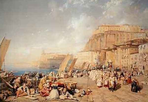 Procession on the Feast of Corpus Christi Naples Oil Painting by James Duffield Harding