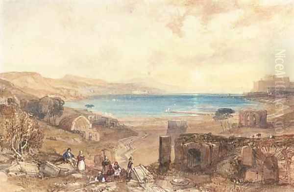 The Bay of Baia, Naples Oil Painting by James Duffield Harding