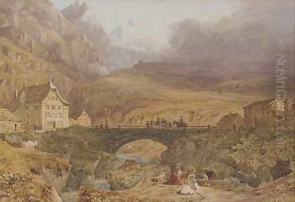 A view in the Bernese Oberland Oil Painting by James Duffield Harding