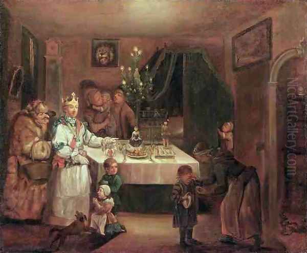 Distribution of Christmas Presents Oil Painting by Nicolas Hoffmann