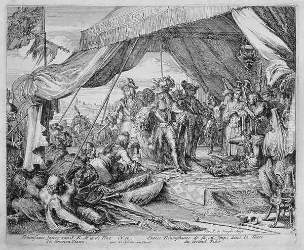 Vienna Print Cycle Entry of Emperor Leopold 1640-1705 into the Tent of the Grand Vizier Oil Painting by Romeyn de Hooghe