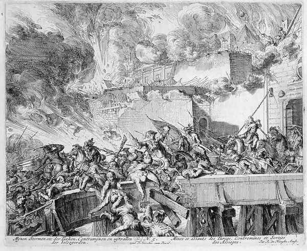 Vienna Print Cycle Explosion of a Mine and Countermine Raid on the Turks Oil Painting by Romeyn de Hooghe