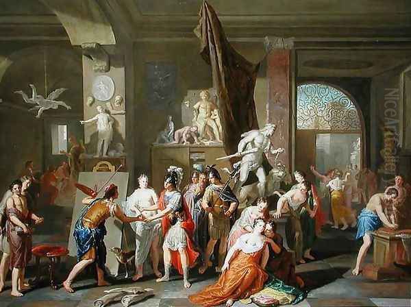 Apelles paints Campaspe Oil Painting by Gerard Hoet