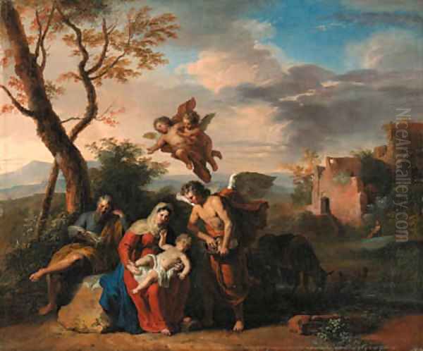 The Rest on the Flight into Egypt Oil Painting by Gerard Hoet