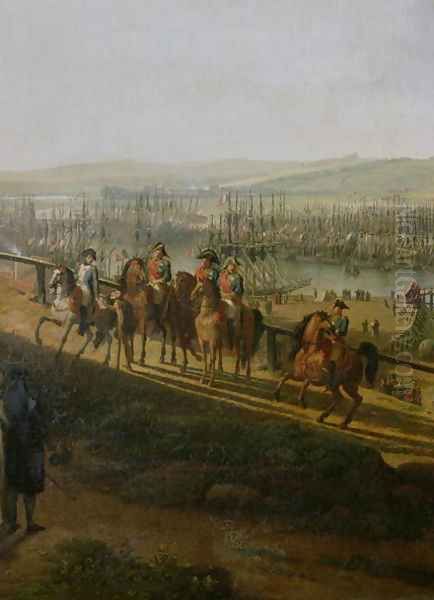 Napoleon Bonaparte 1769-1821 Visiting the Camp at Boulogne in July 1804 Oil Painting by Jean-Francois Hue