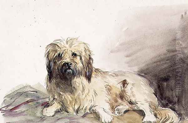 The Artists Dog Oil Painting by John Adam P. Houston