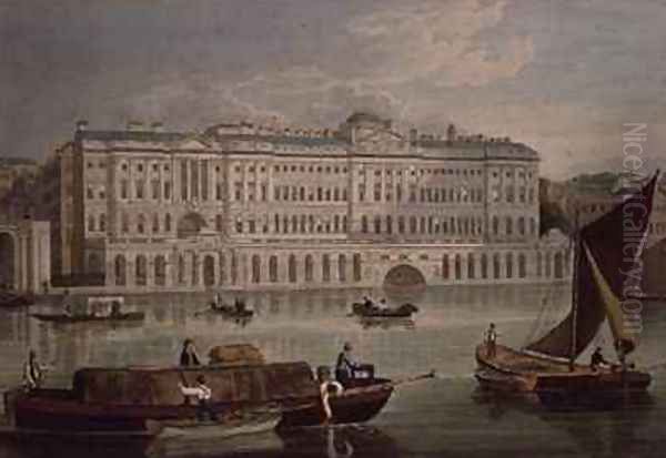 View of Somerset House Oil Painting by Robert the Elder Havell